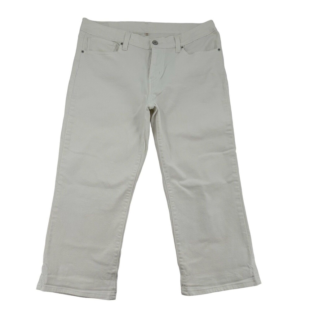 Levis 311 Shaping Capri Jeans White Cropped Denim Jeans Summer Time Women 31